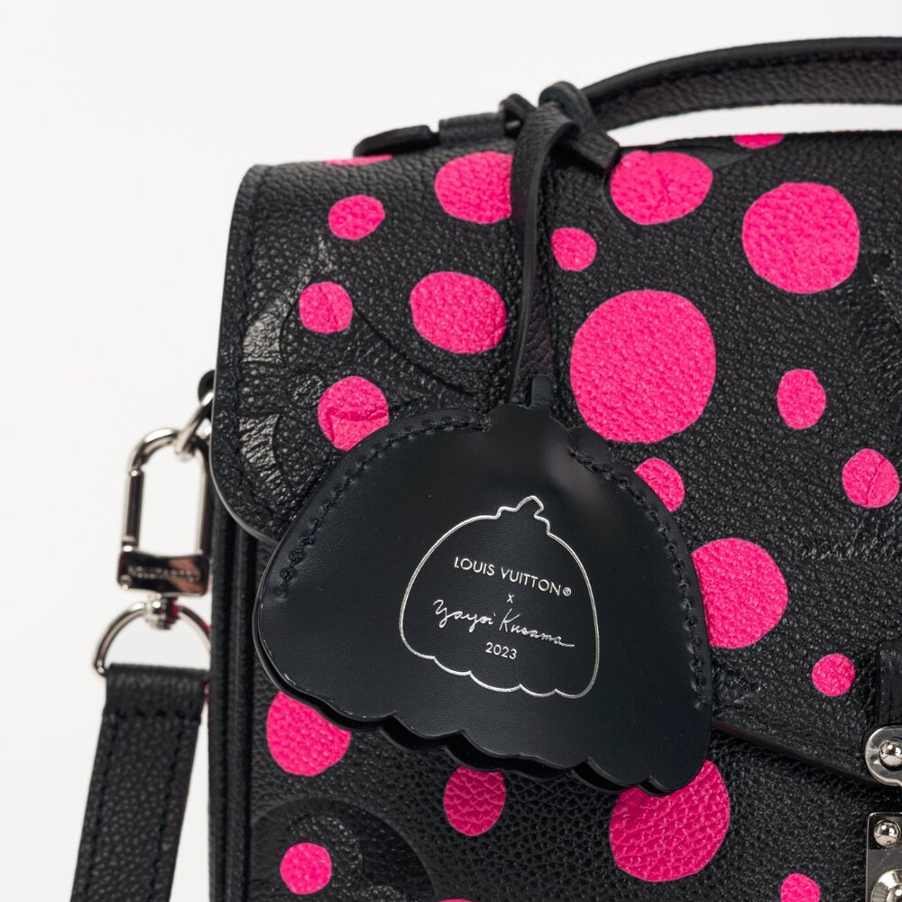 Louis Vuitton x Yayoi Kusama Pochette Metis MM Black & Fuchsia Satchel - Picture 9 of 16